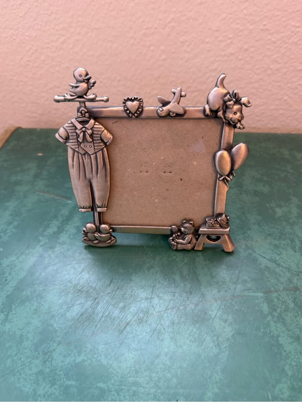 VTG Y2K Silver Baby Themed Picture Frame